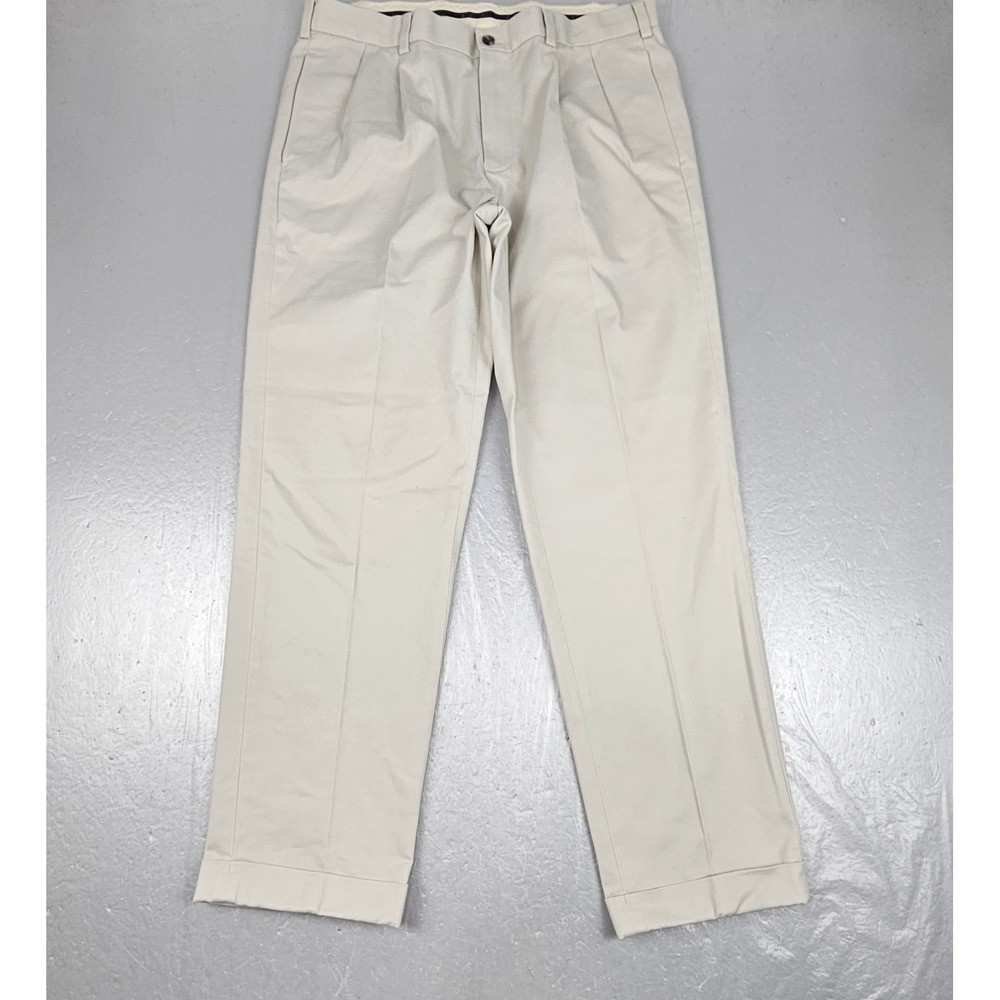 Brooks Brothers Advanced Chino Clarks Pants Mens 36x31 Khaki Dress Casual